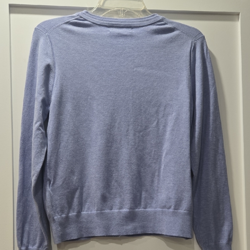 Banana Republic Light Purple/Blue Stretch Cotton Cardigan, M - Picture 3 of 4